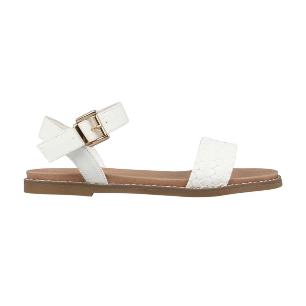 Miso Womens/Ladies Woven Flatform Slides / White